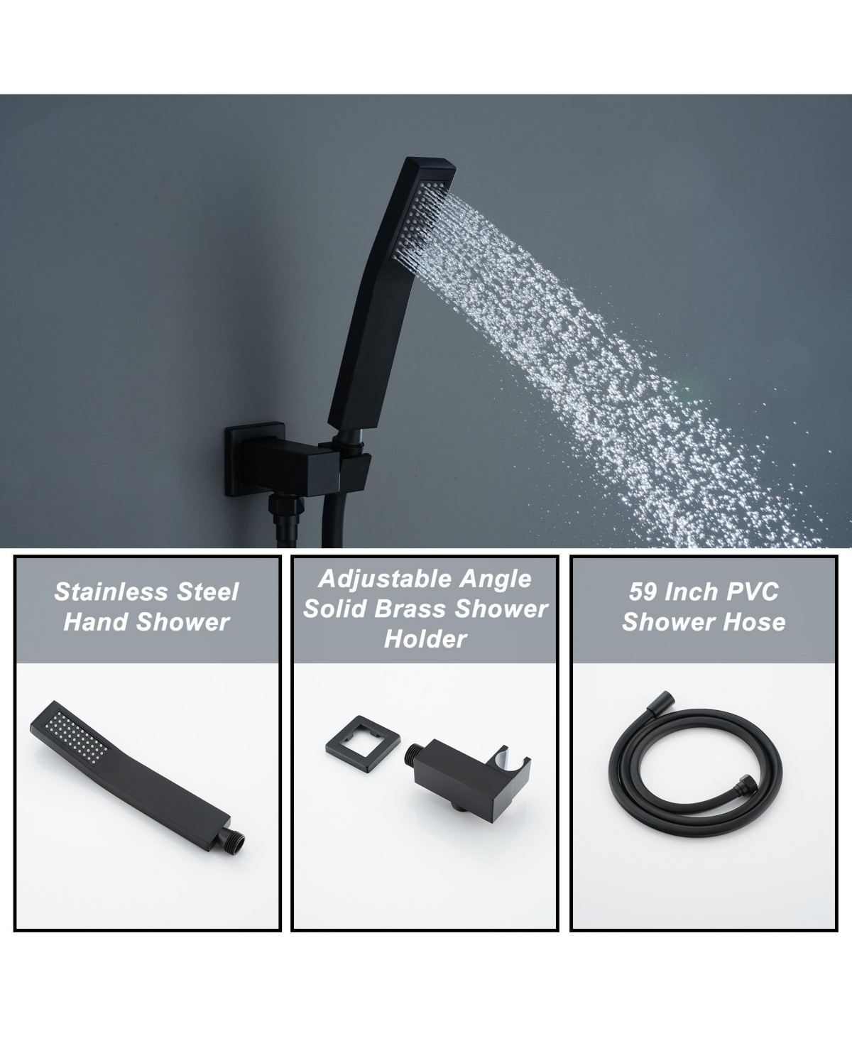 Boyel Living Ceiling Mount Single-Handle 1-Spray Tub and Shower Faucet with in. Fixed Shower Head (Valve Included)