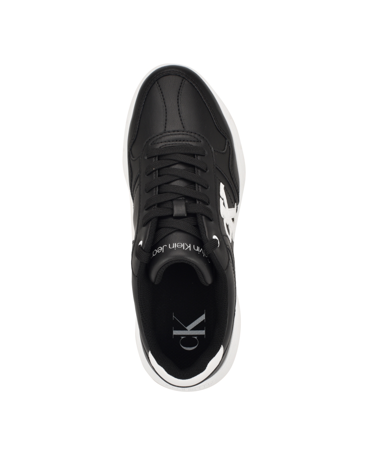 Calvin Klein Women's Caius Round Toe Lace-Up Casual Sneakers -White