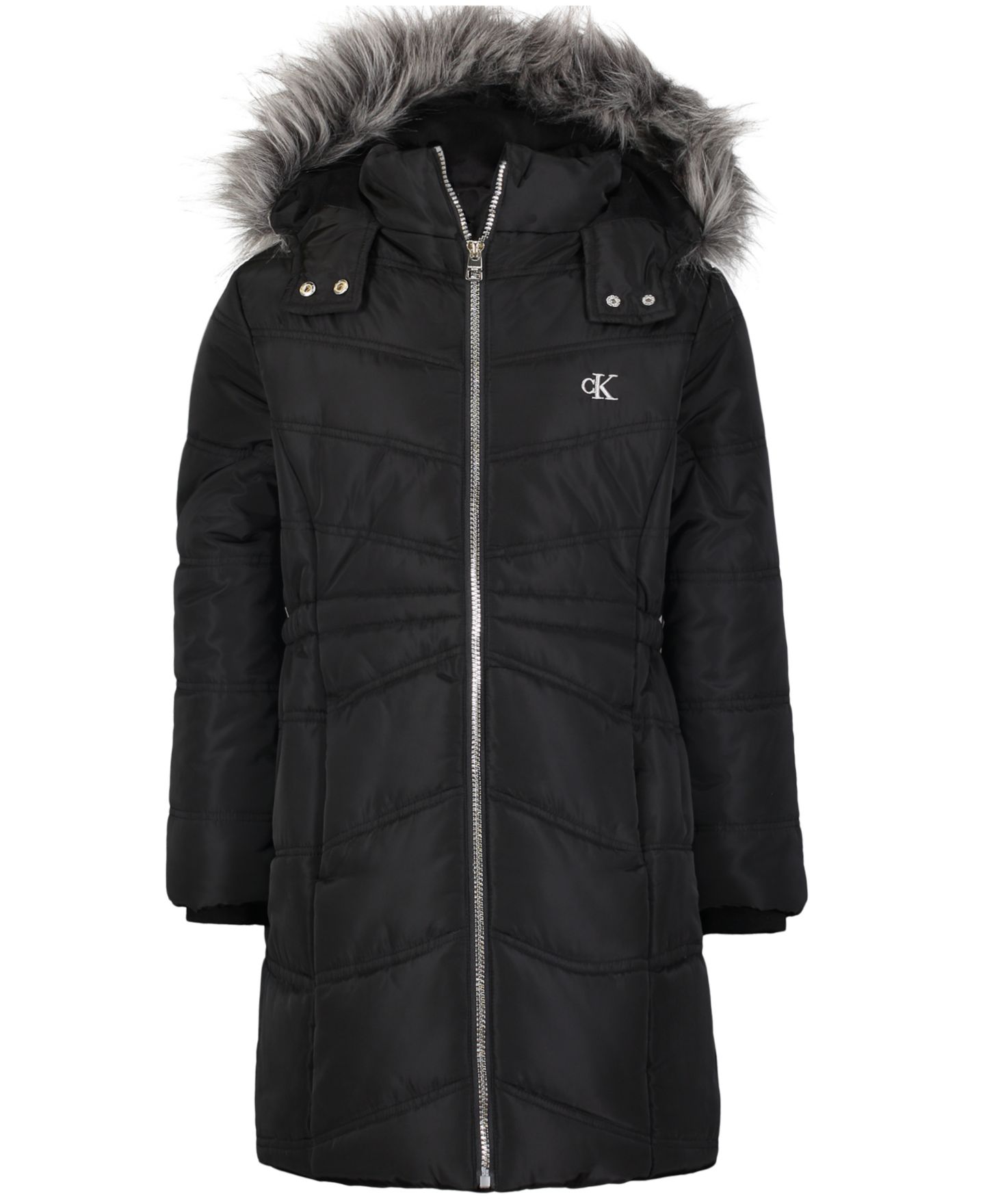 Куртка Calvin Klein Aerial Puffer Jacket для девочек, цвет: Чёрный — фото 1