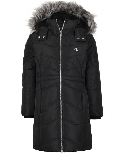 Куртка Calvin Klein Aerial Puffer Jacket для девочек, цвет: Чёрный