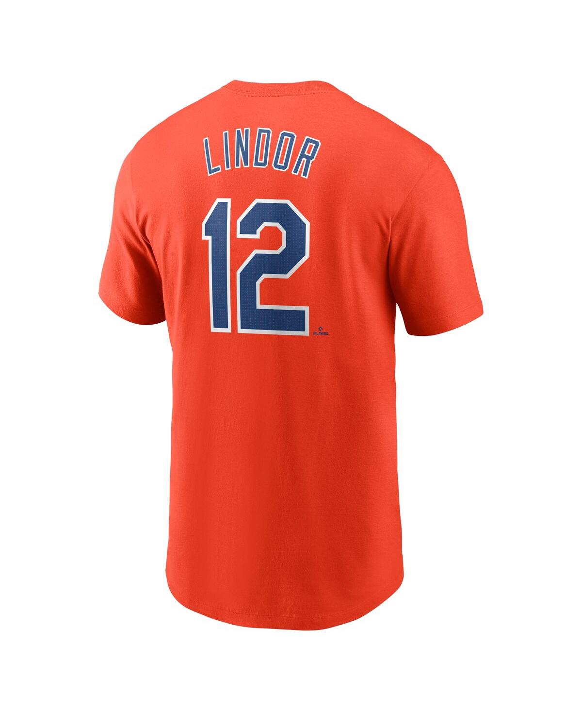 Nike Men's Francisco LindorNew York Mets Fuse Name Number T-Shirt - Orange