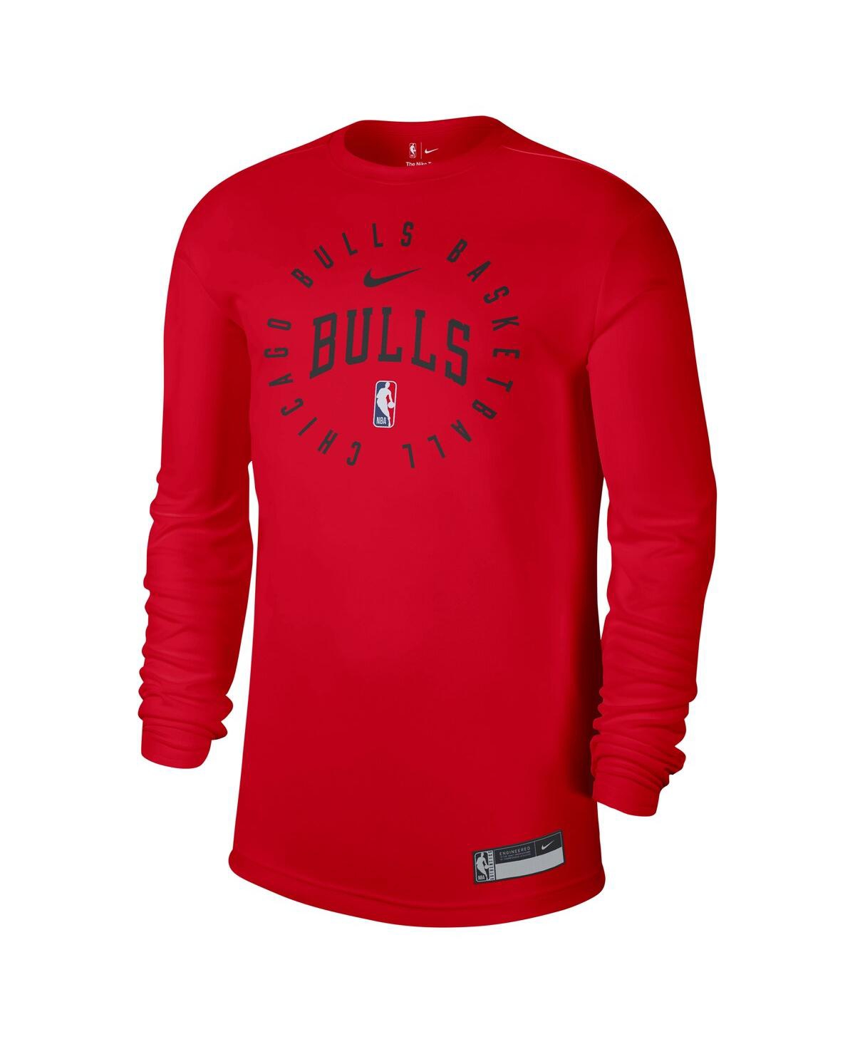Nike Men'sChicago Bulls 2024/25 Legend On-Court Practice Long Sleeve T-Shirt - Red
