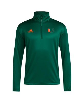 Men's Green Miami Hurricanes Coaches Sideline Quarter-Zip Top