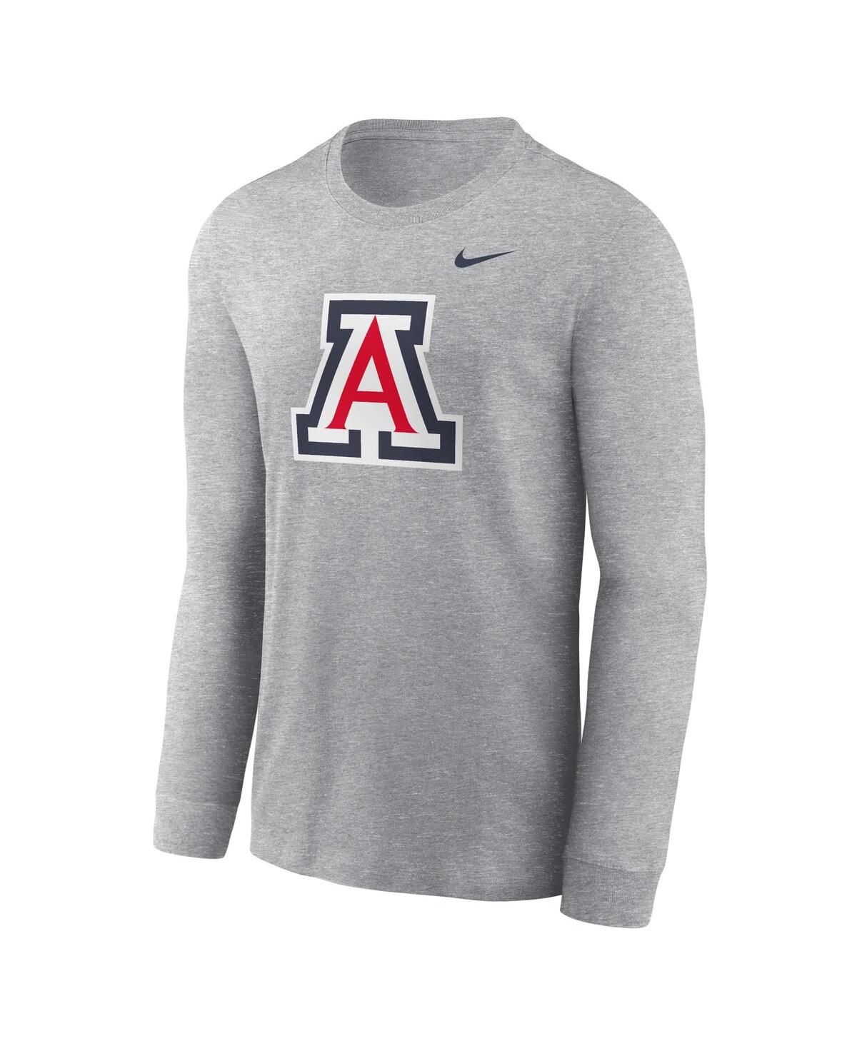 Nike Men'sArizona Wildcats Primary Logo Long Sleeve T-Shirt - Heather Gray