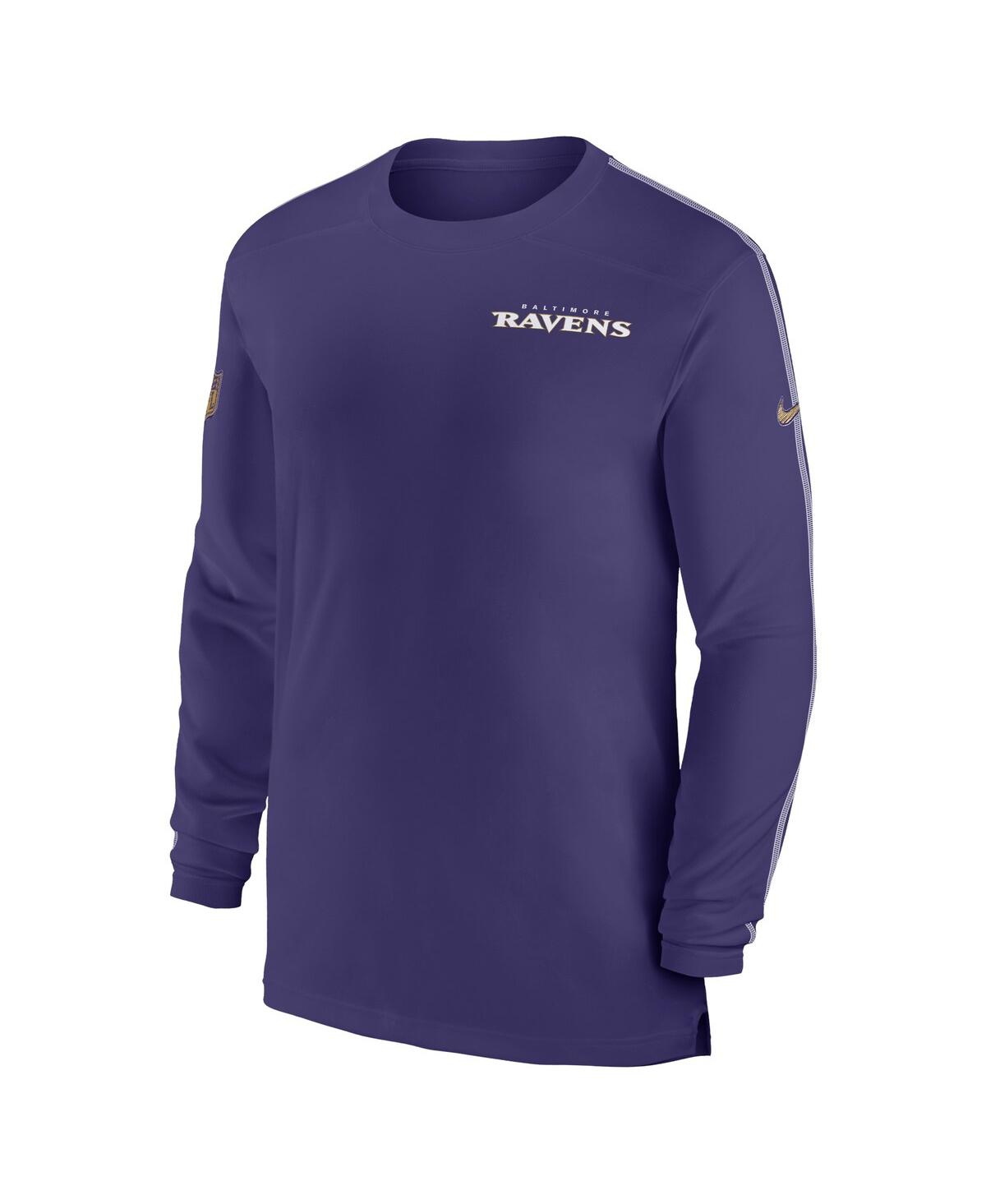Nike Men'sBaltimore Ravens Sideline Coach Uv Performance Long Sleeve T-Shirt - Purple