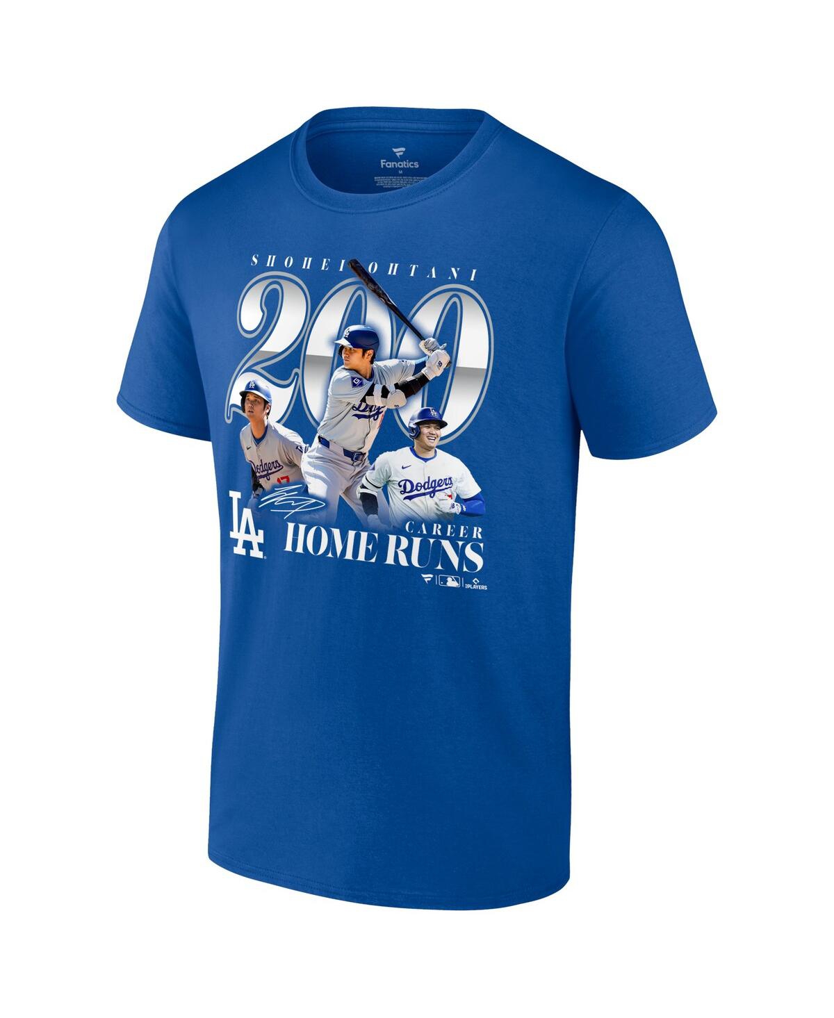 Fanatics Men's Shohei Ohtani Royal Los Angeles Dodgers 200th Career Home Run T-shirt In Royal