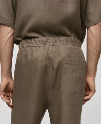 Men's 100% Linen Drawstring Pants