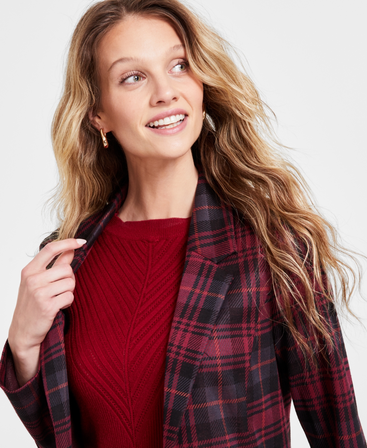 Liverpool Los Angeles Women's Plaid Boyfriend Blazer