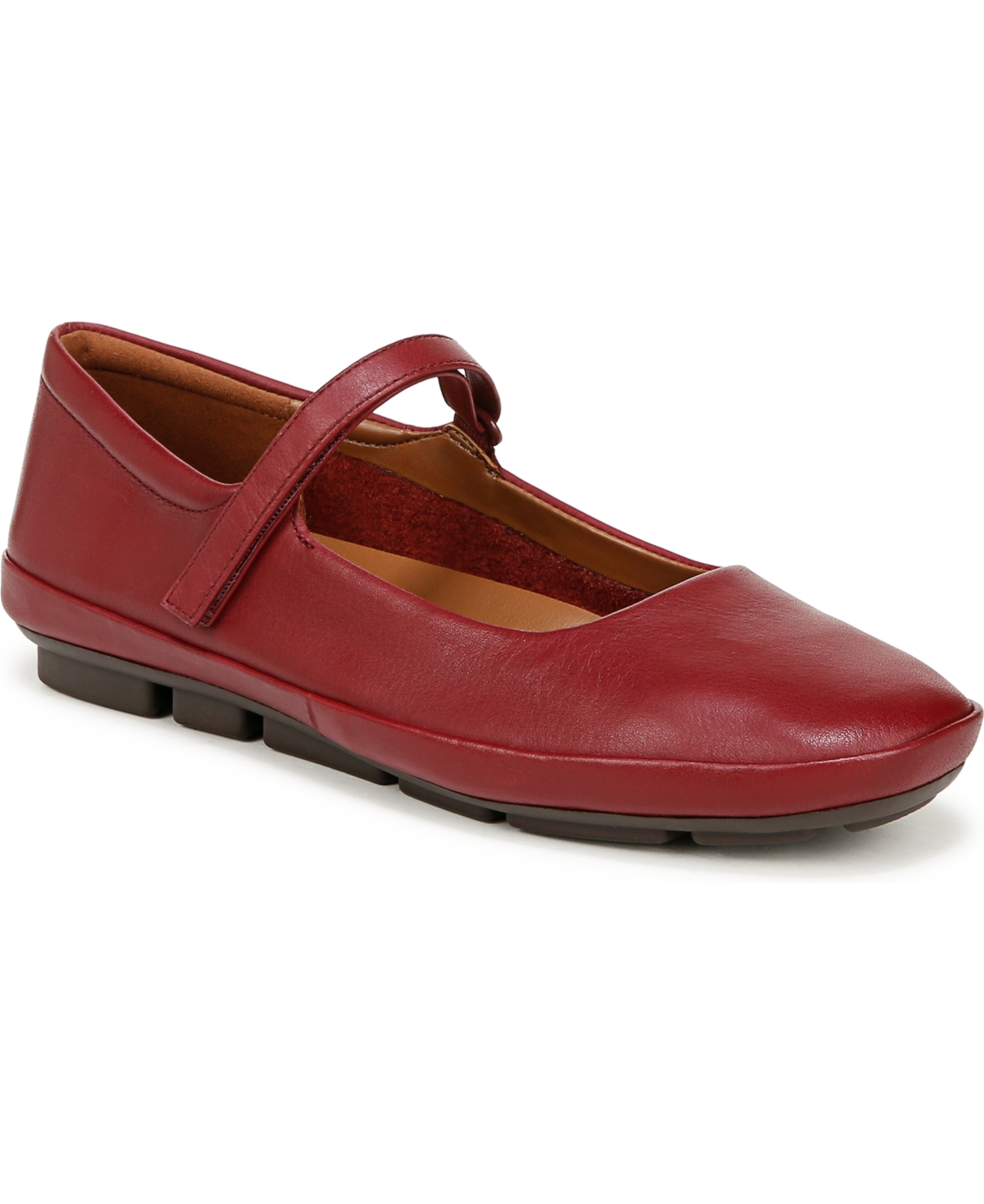 Naturalizer Behold Mary Jane Flat In Cranberry Leather
