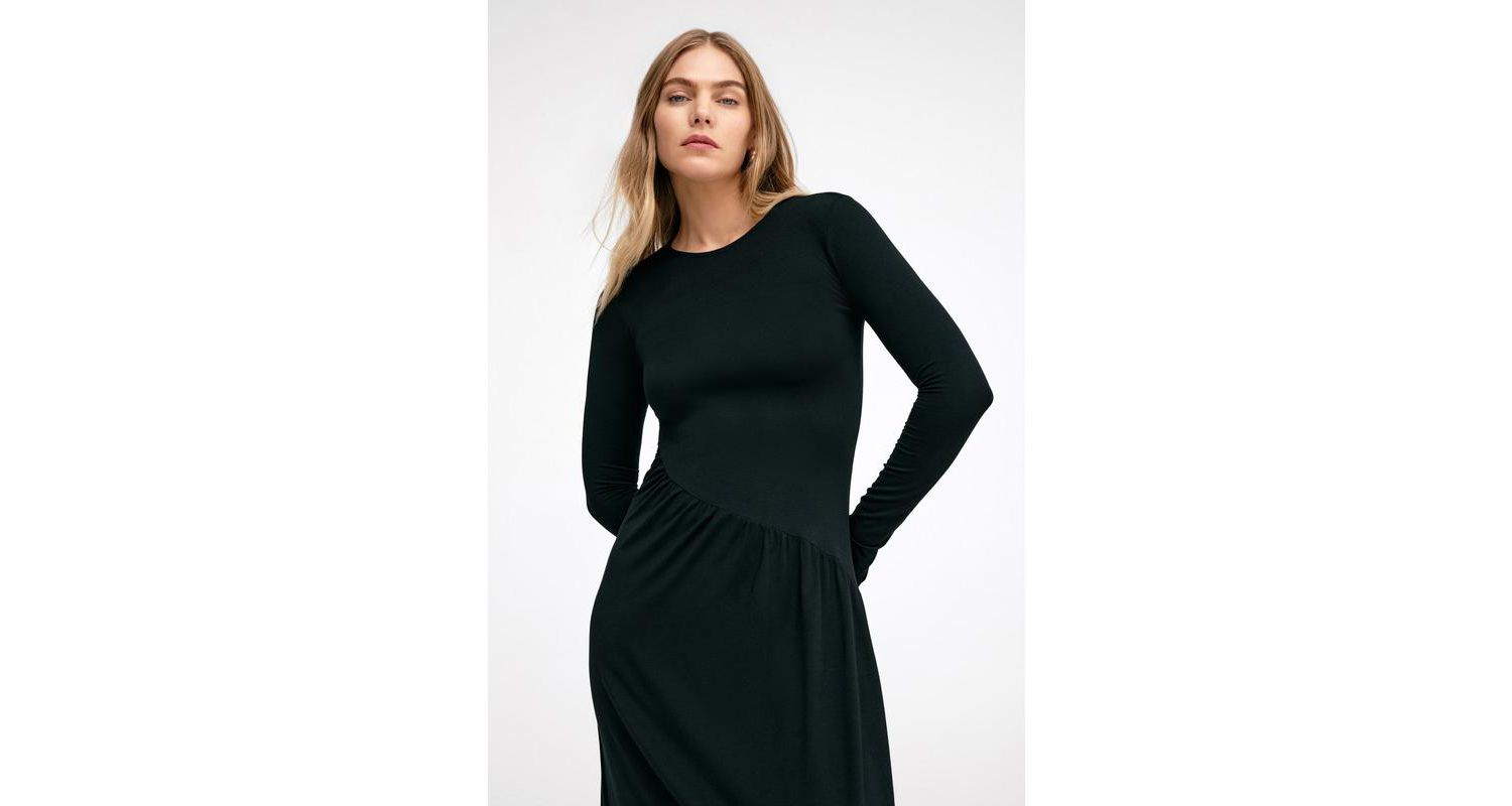 Women's Laura Round-Neck A-Line Relaxed Jersey Midi Dress