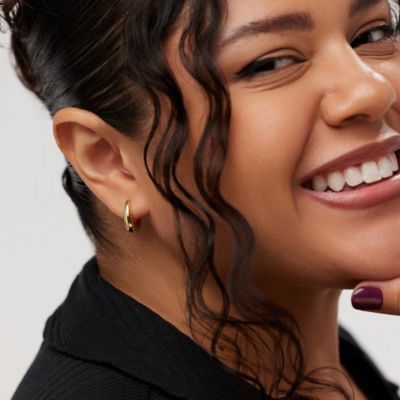 Gold Huggie Earrings - Amaya