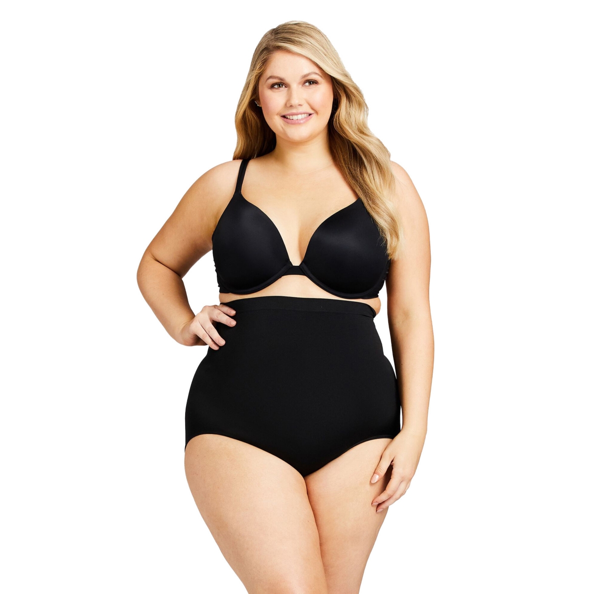 Plus Size Hi Waist Shaper Brief - Black