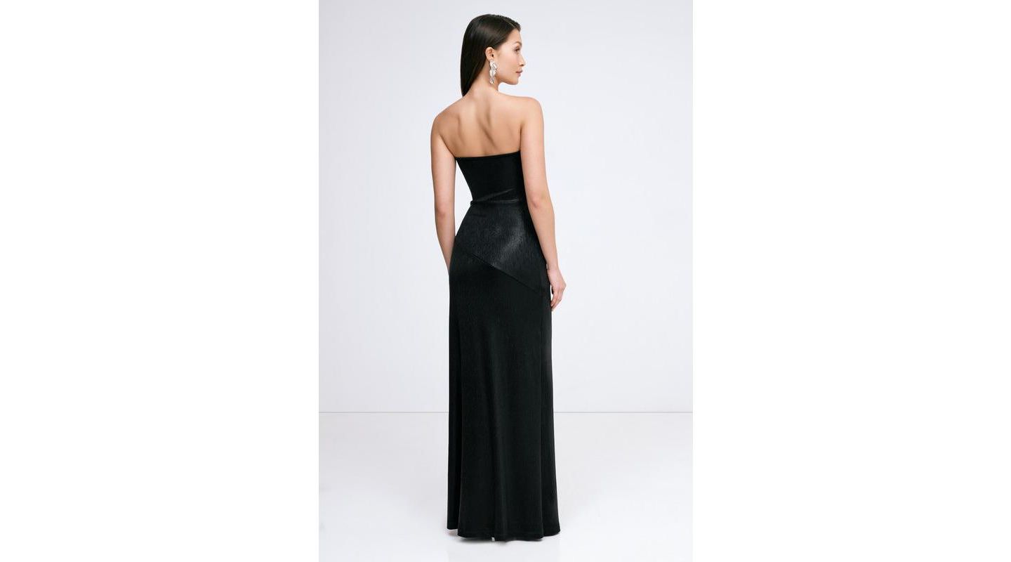 Женские платья Marcella Ciel Strapless Shiny Jersey Fitted Floor-Length Gown, цвет: Оникс — фото 2