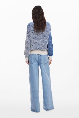 売れ筋商品|||デジグアル ニット&セーター アウター レディース Women's Two-tone knit sweater  blue Desigual Women's Two-tone knit sweater - Macy's