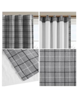 Anaheim Plaid Curtain 1 Panel for bedroom, Rob Pocket/Back Tab fit up to 1.25 inches rod Single Curtain Panel for Living Room, Width 50 length 95 inches, Fleece Lining Green 1 Window Panel
