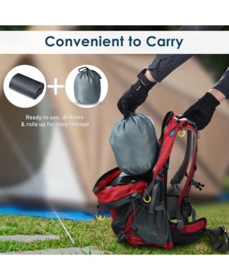 Double Sleeping Pad 2 Person Inflatable Camping Mat w/ Pillow Foot Pump Outdoor