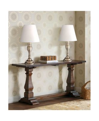 Thom Traditional Desk Lamp 19 1/4" High Brass Candlestick Touch On Off White Bell Shade for Bedroom Living Room Bedside Nightstand Office