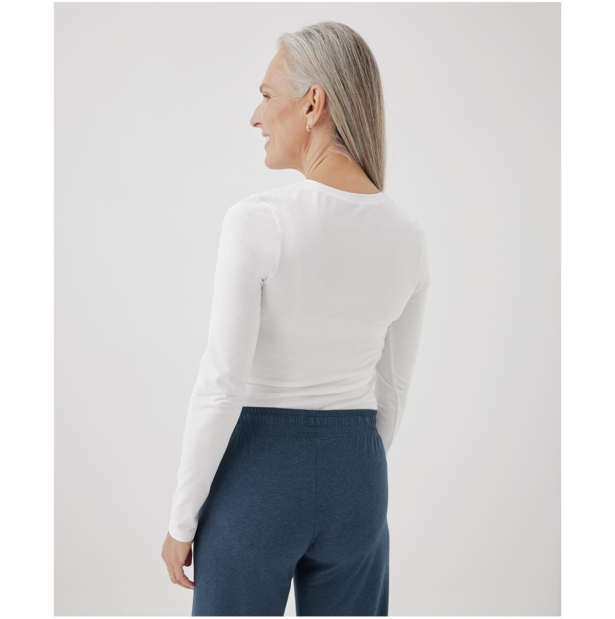 Pact Women's Organic Cotton Cool Stretch Fitted Long Sleeve Tee