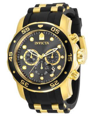 Men's Pro Diver Quartz 3 Hand Charcoal Dial Polyurethane Watch