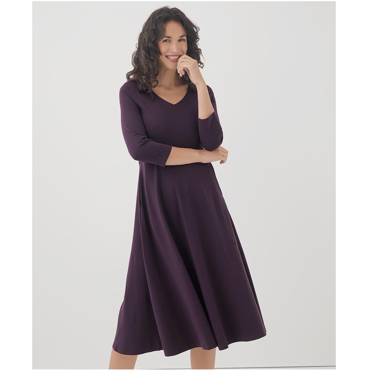 Pact Women's Organic Cotton Fit & Flare Midi Party Dress