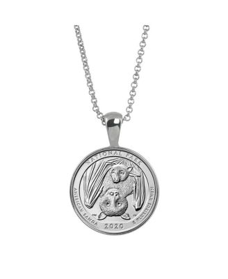 16994 21 in. Bat Quarter Samoa National Park Coin Pendant, Silver