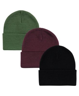 Hudson Baby Toddler Unisex Knitted Fold-Over Beanies - Green burgundy 23$