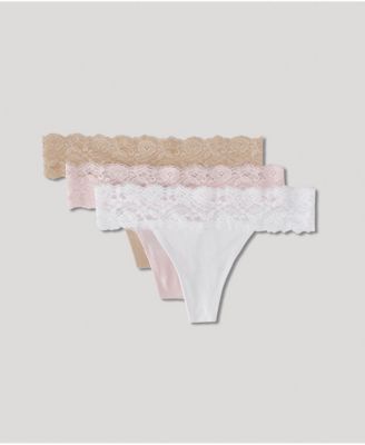 Women's Lace Waist Thong 3-Pack