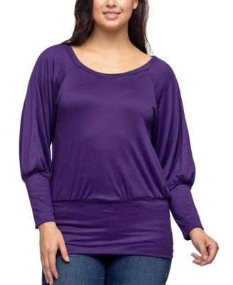 Women's Round Neck Long Sleeve Banded Bottom Top