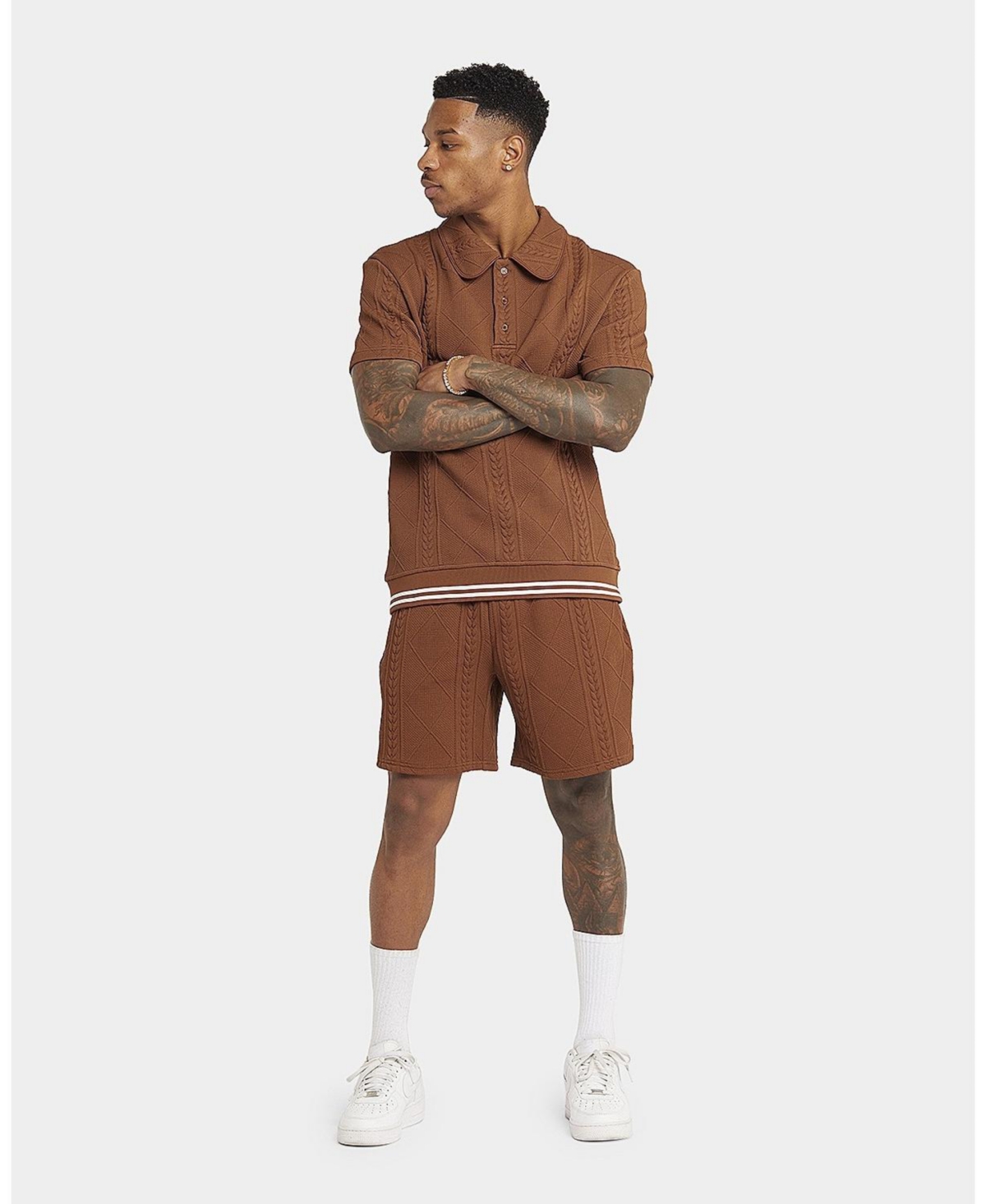 Men's Danny Knit Polo Shirt - Brown