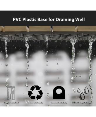 10PCS 12'' x 12'' Acacia Wood Deck Tiles Interlocking