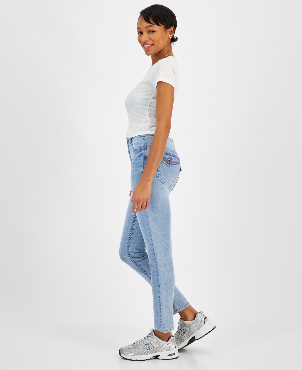 Dollhouse Juniors' Flap-Pocket Skinny Jeans
