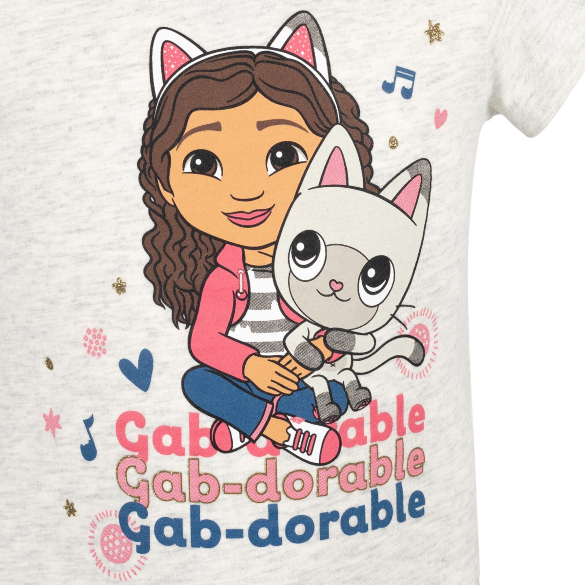 Dreamworks Gabby's Dollhouse Pandy Paws Girls 3 Pack T-Shirts Toddler to Little Kid