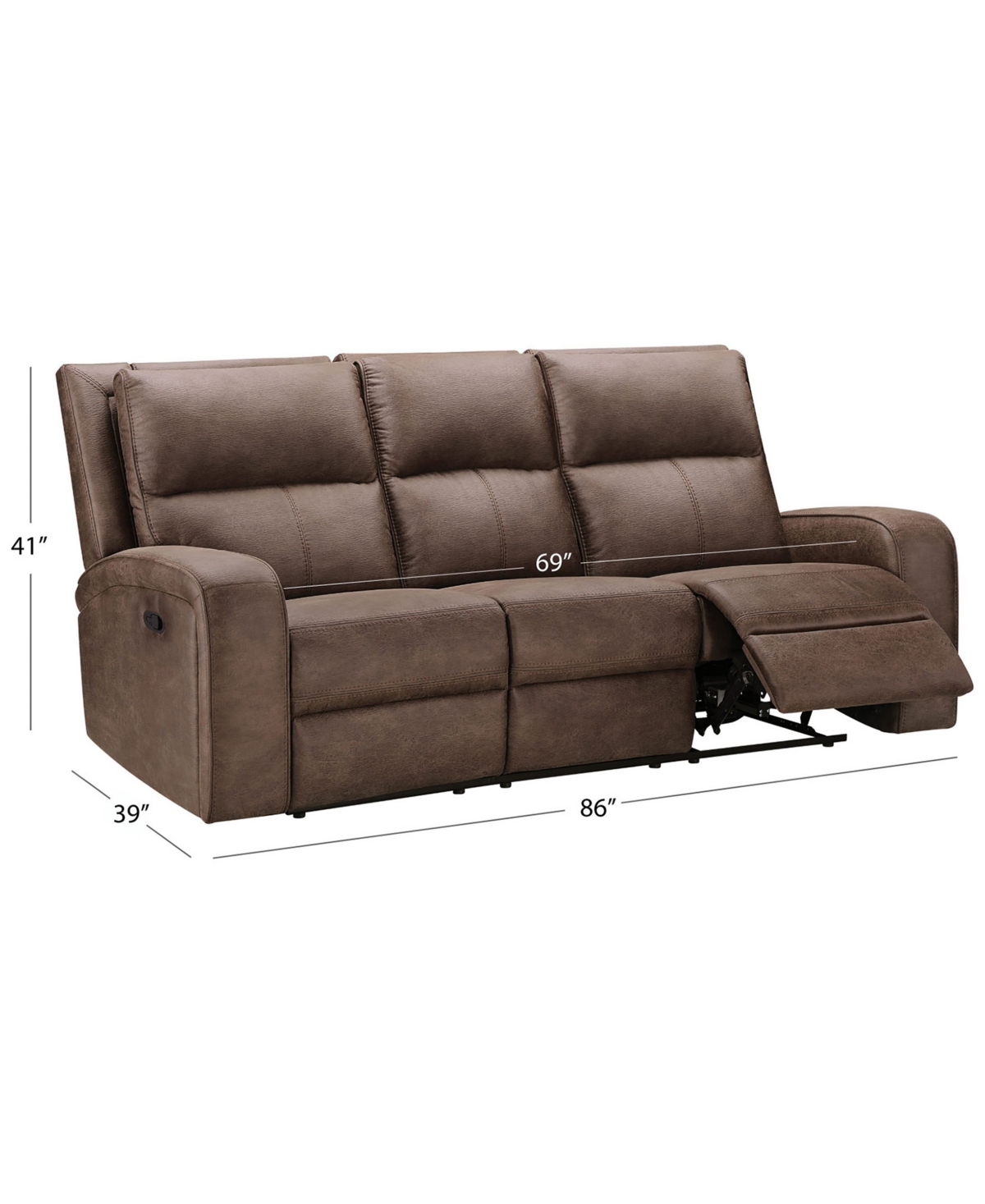 ABBYSON LIVING 86" FABRIC MANUAL RECLINING SOFA 