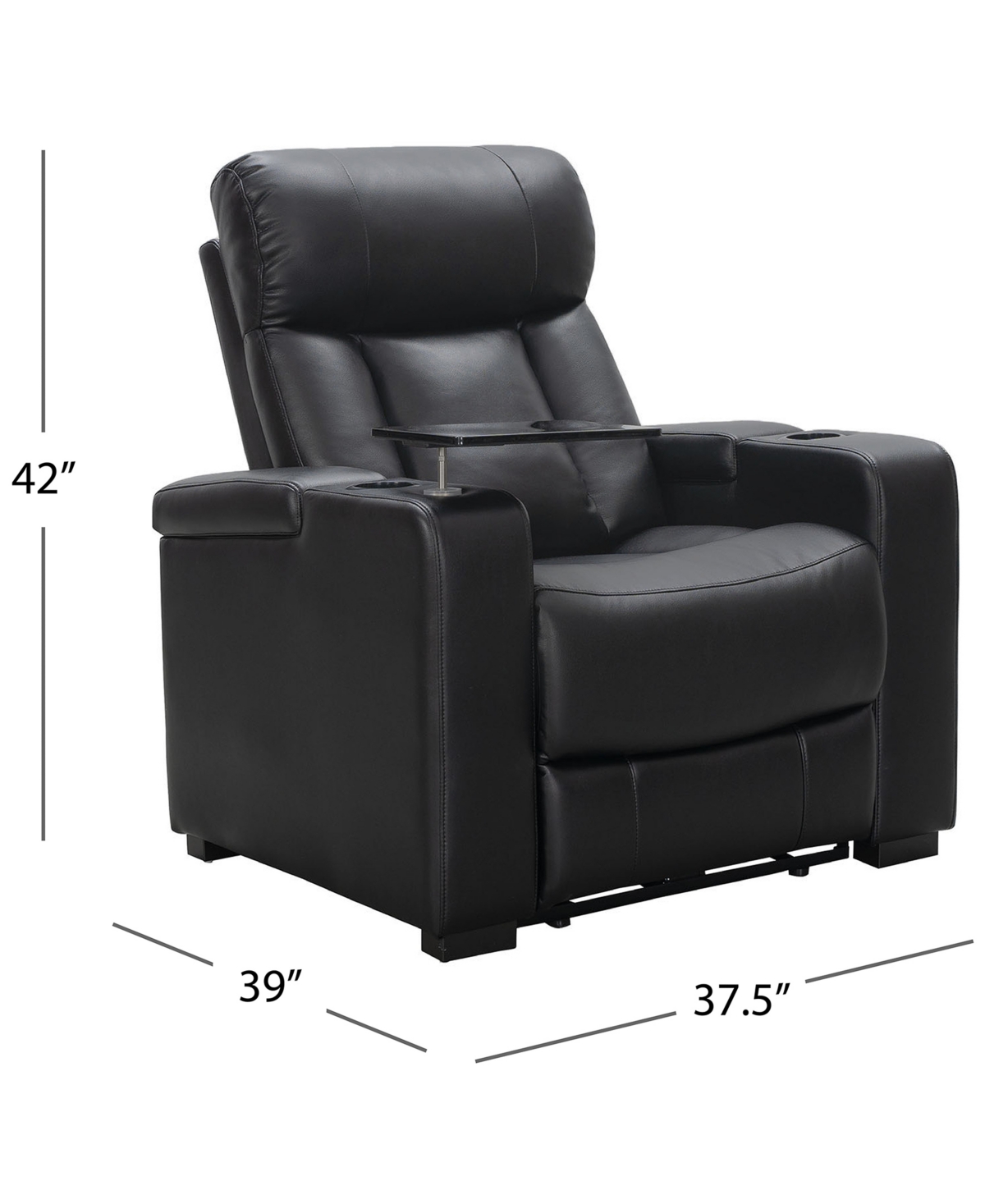 ABBYSON LIVING 38" POLYURETHANE LEATHER POWER RECLINER 