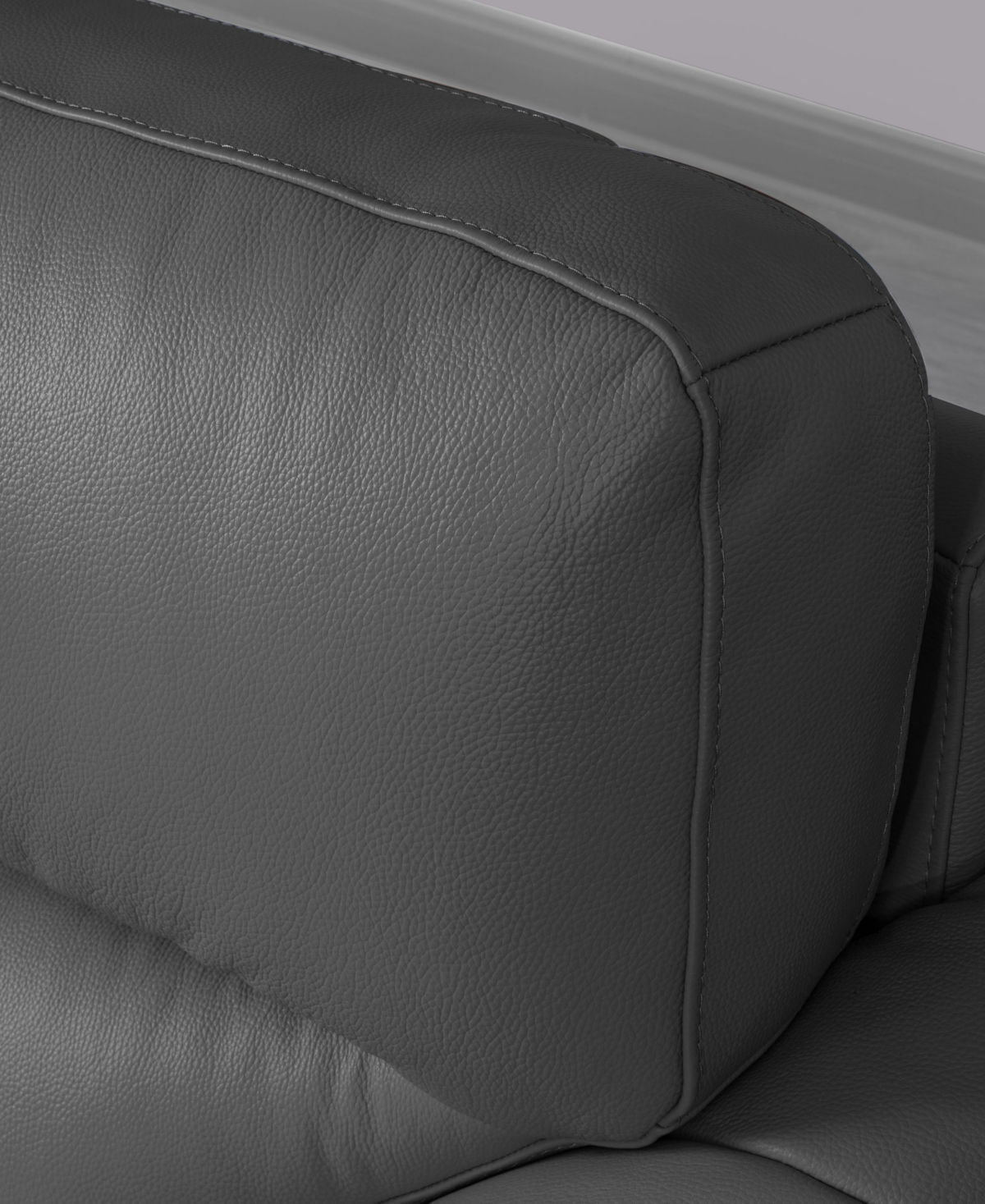 Abbyson Living 86" Top Grain Leather Sofa In Dark Gray