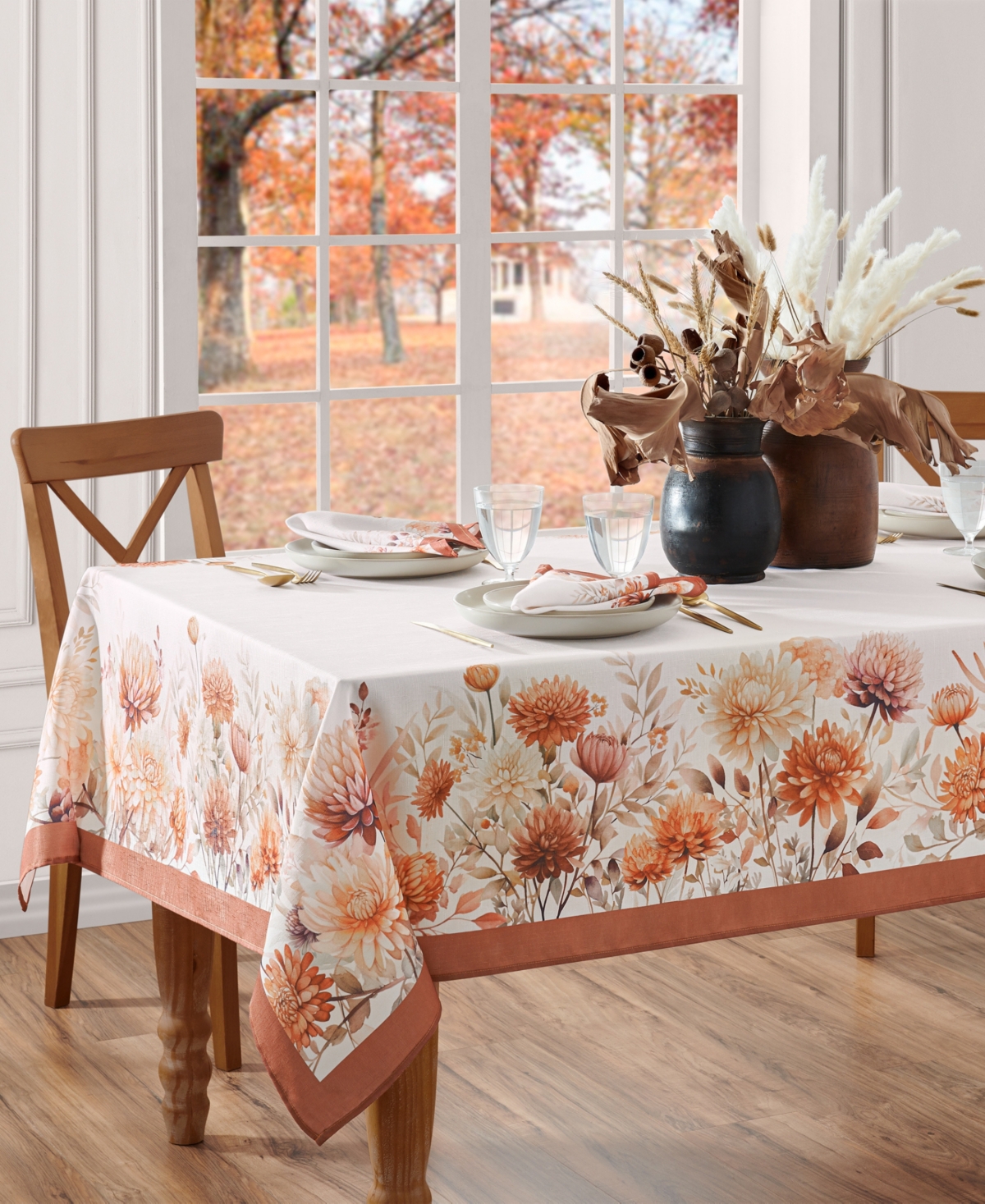 Elrene Autumn Blooms Rectangle Tablecloth, 60" X 102" In Multi