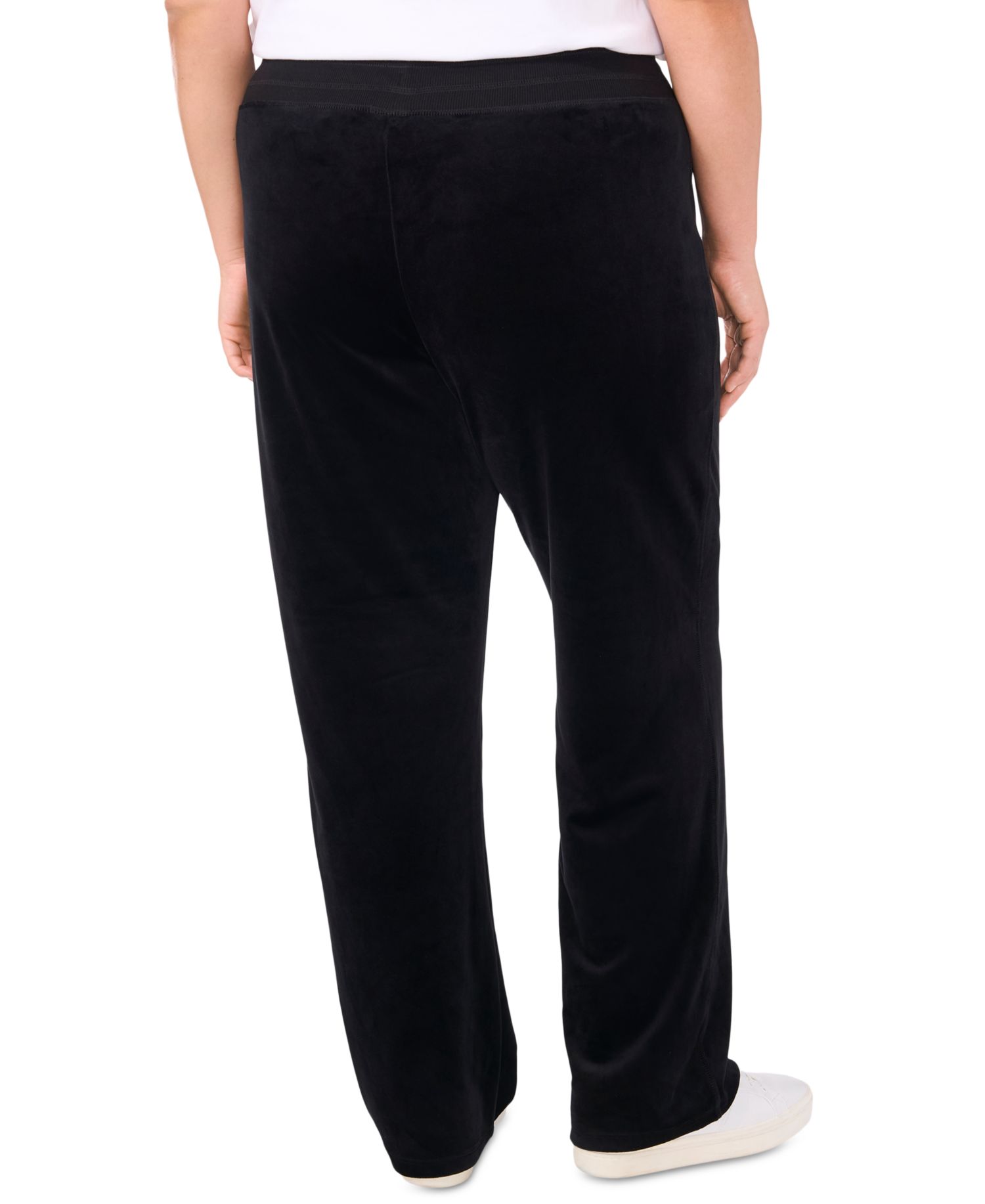 Plus Size Velour Drawstring-Waist Straight-Leg Pants