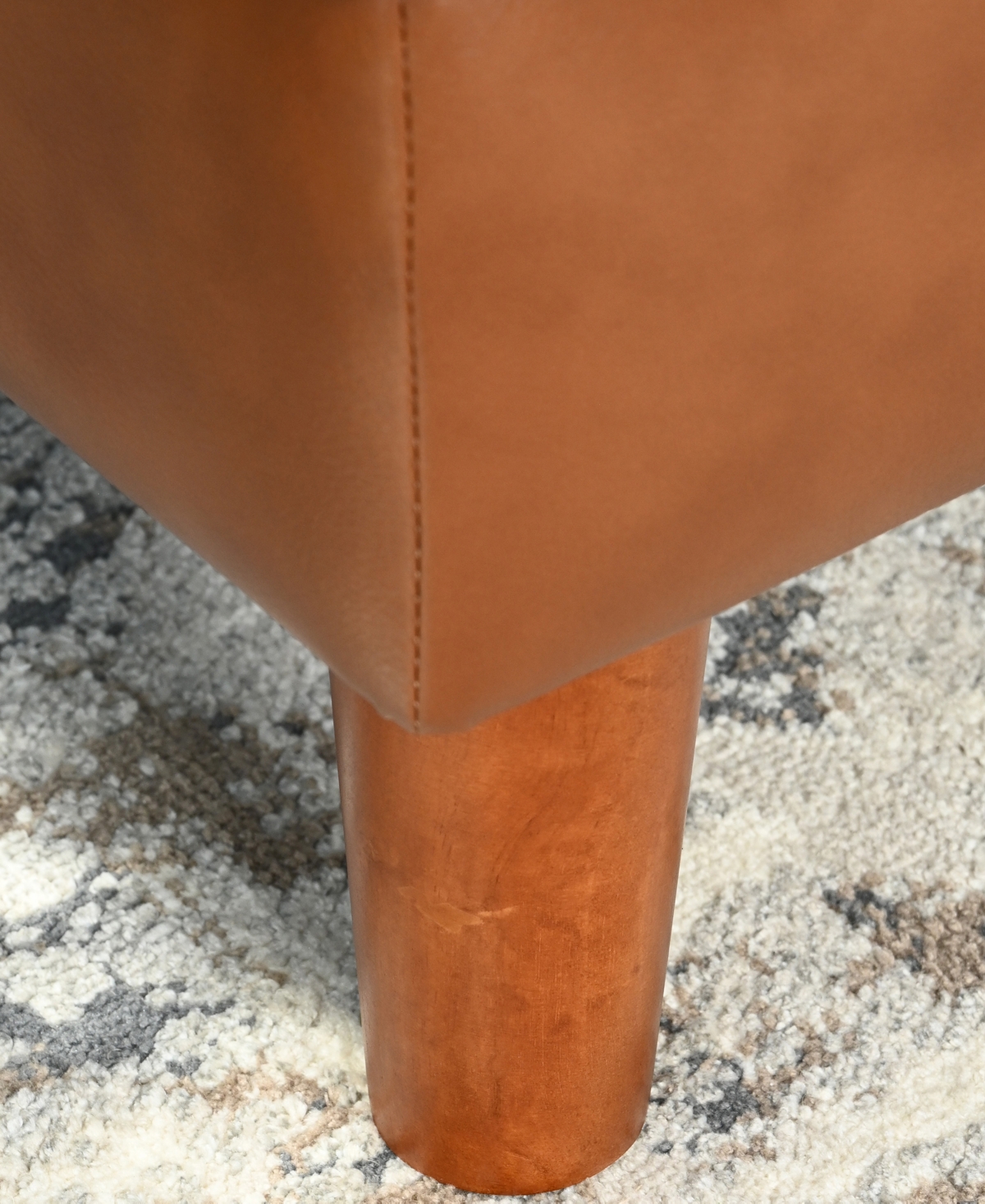 ABBYSON LIVING 81" MID-CENTURY LEATHER ARMCHAIR 