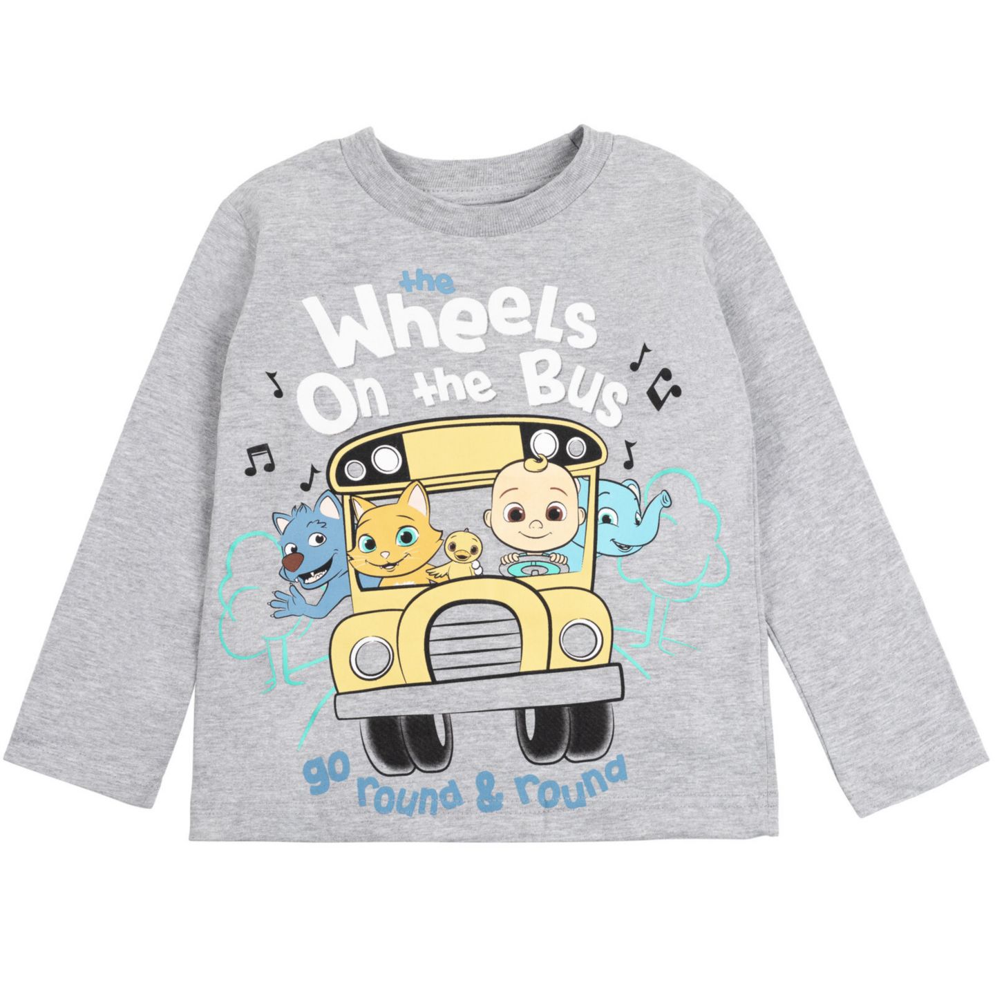 Футболки CoComelon JJ 2 Pack Long Sleeve T-Shirts to для мальчиков-малышей, цвет: Белый / Меланжевый серый — фото 4