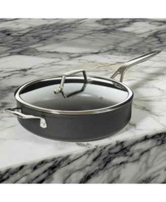 Essentials Non-stick Hard Anodized 11" Deep Skillet 4.3qt. With Glass Lid, Black