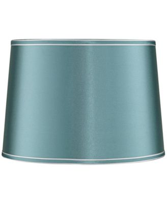 Soft Teal Medium Drum Lamp Shade 14" Top x 16" Bottom x 11" High x 11" Slant (Spider) Replacement with Harp