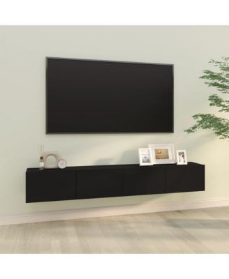 Wall TV Stands 2 pcs Black 39.4"x11.8"x11.8" Engineered Wood
