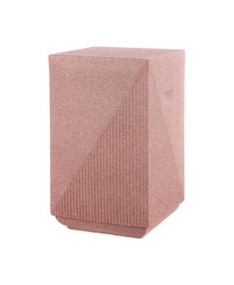 Adrian 20.75" Contemporary Minimalist Square Indoor/Outdoor Accent Table, Pink Terrazzo