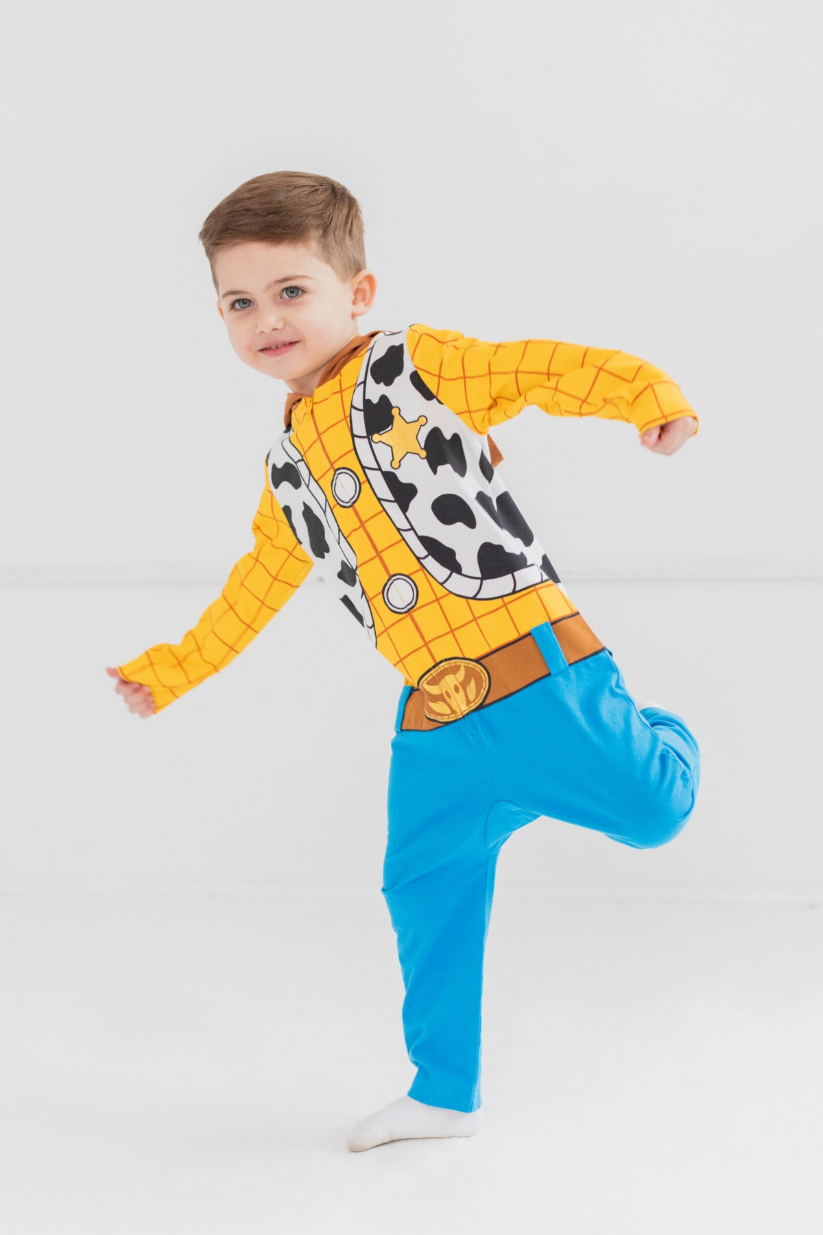 Disney Baby Boys Baby Pixar Toy Story Woody Zip Up Coverall Newborn to -/ yellow