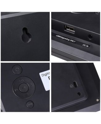 8" Large Digital LCD Day Clock 6-Alarm Dimmable Calendar Dementia Home Wall Table Black