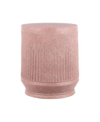 Kline 17.5" Mid-Century Modern Brutalist Indoor/Outdoor Accent Table, Pink Terrazzo