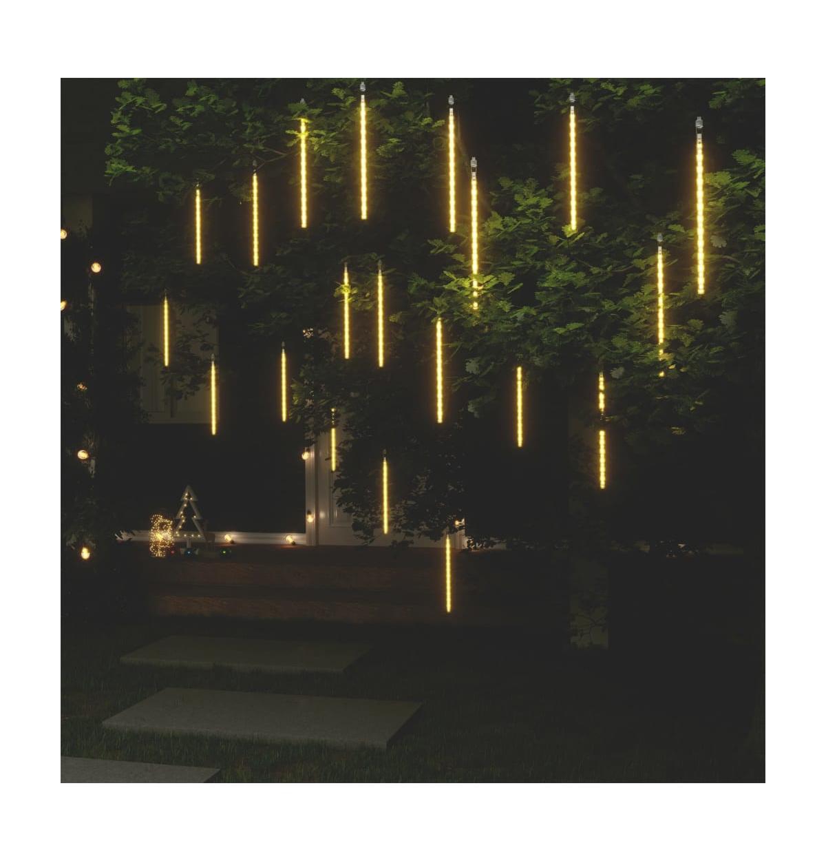 vidaXL Meteor Lights 20 pcs Warm480 LEDs Indoor Outdoor - White
