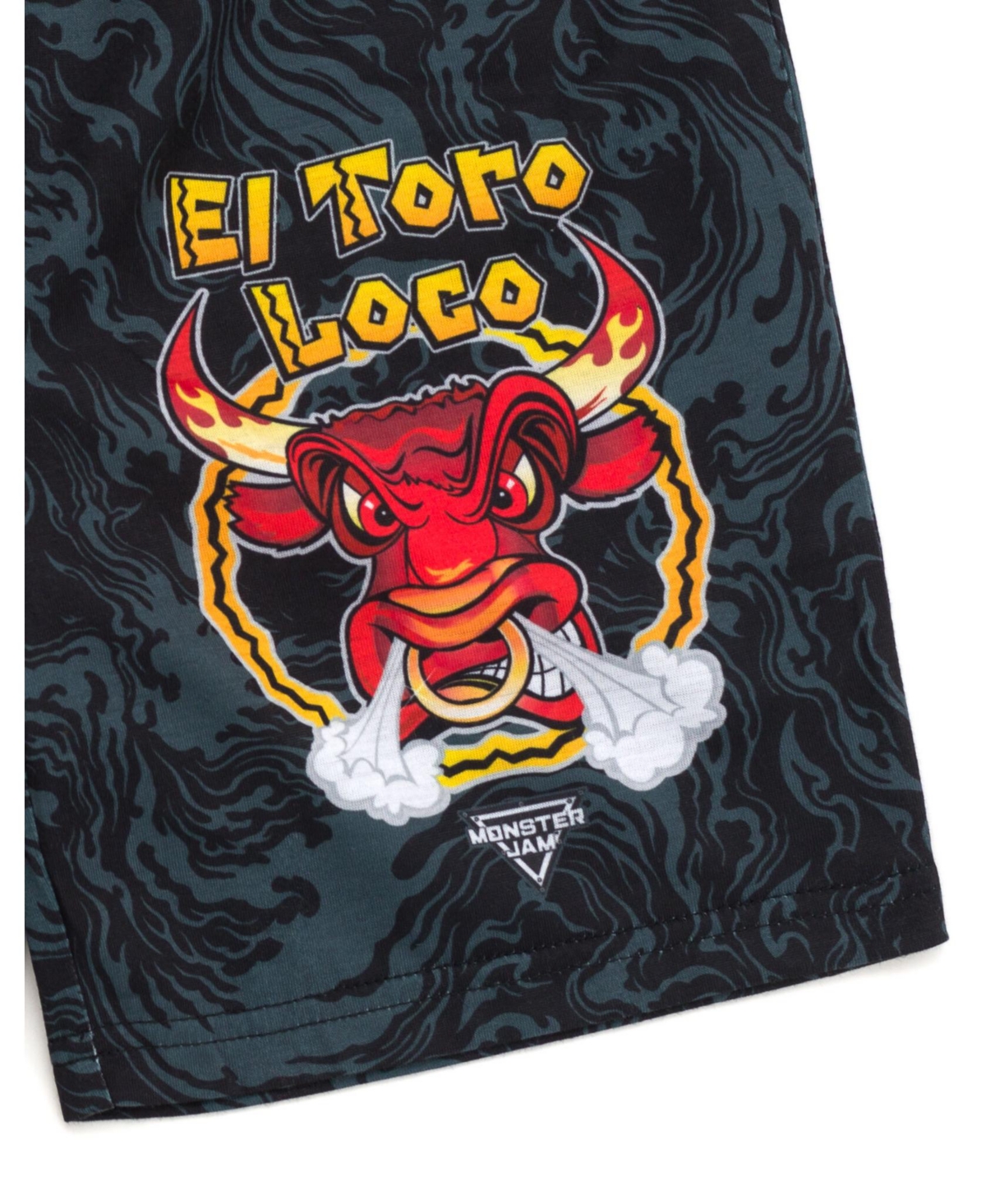 Monster Jam Boys Pullover Pajama Shirt and Shorts Sleep Set to Grave DiggerMegalodon - El toro loco