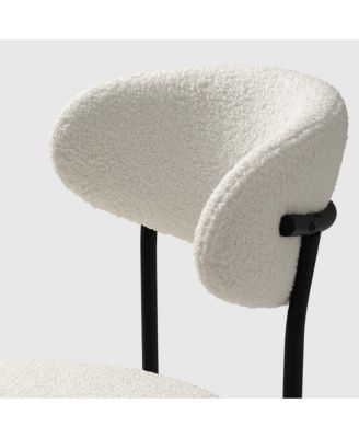 Mid-Century Modern Upholstered Sherpa Round Dining Chairs (Set of 6)