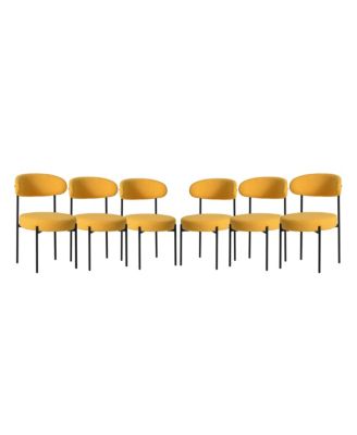 Mid-Century Modern Upholstered Sherpa Round Dining Chairs (Set of 6)